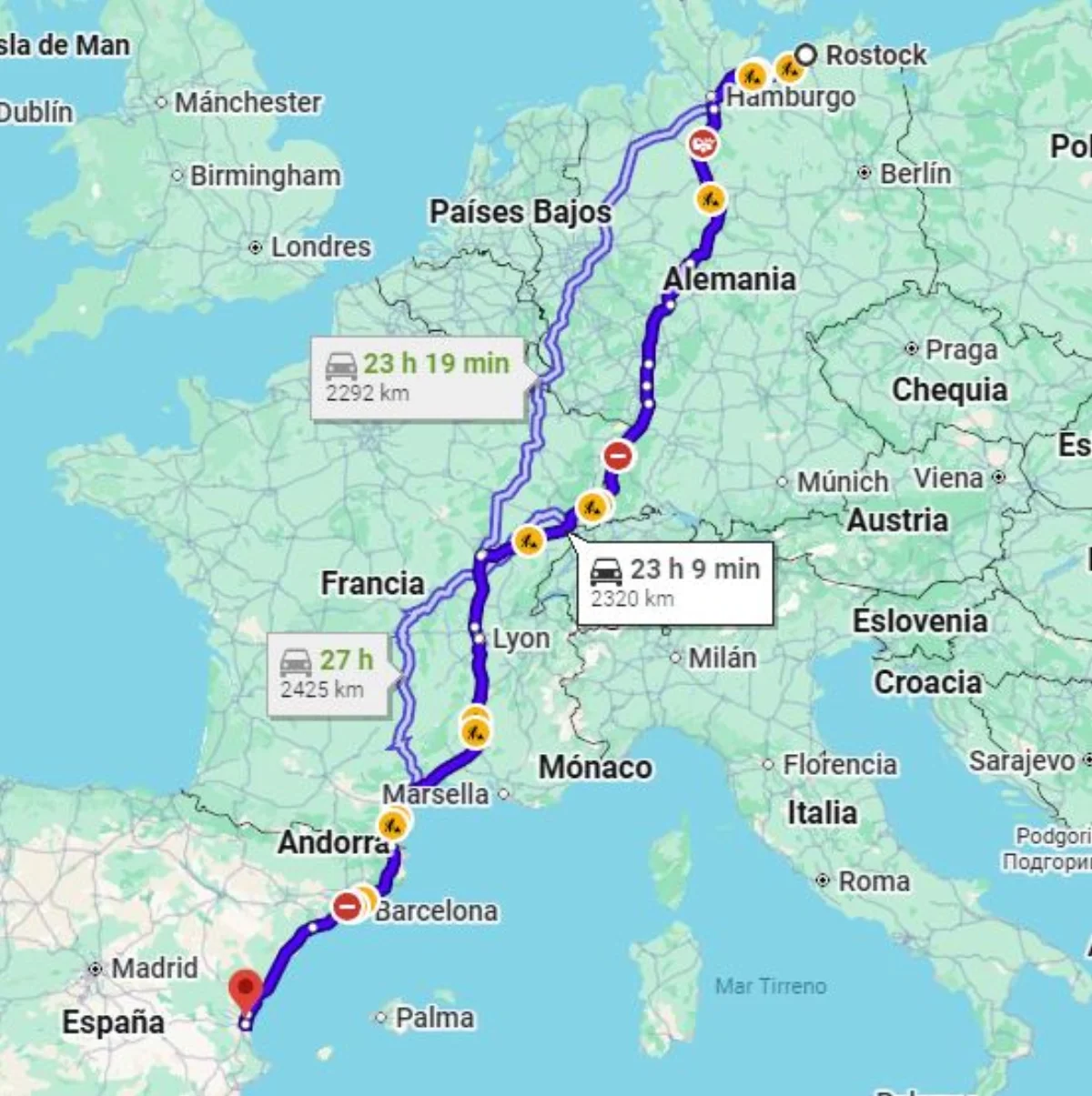 Imagen de la ruta Rostock — Valencia